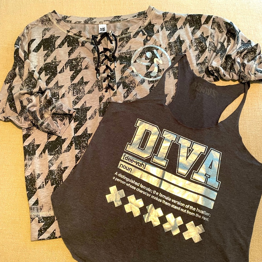 2 pieces of Zumba fitness Zumbawear tops